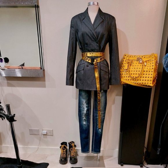 💥STUNNING💥Gray Pinstriped Double Breasted Blazer - Picture 5 of 14